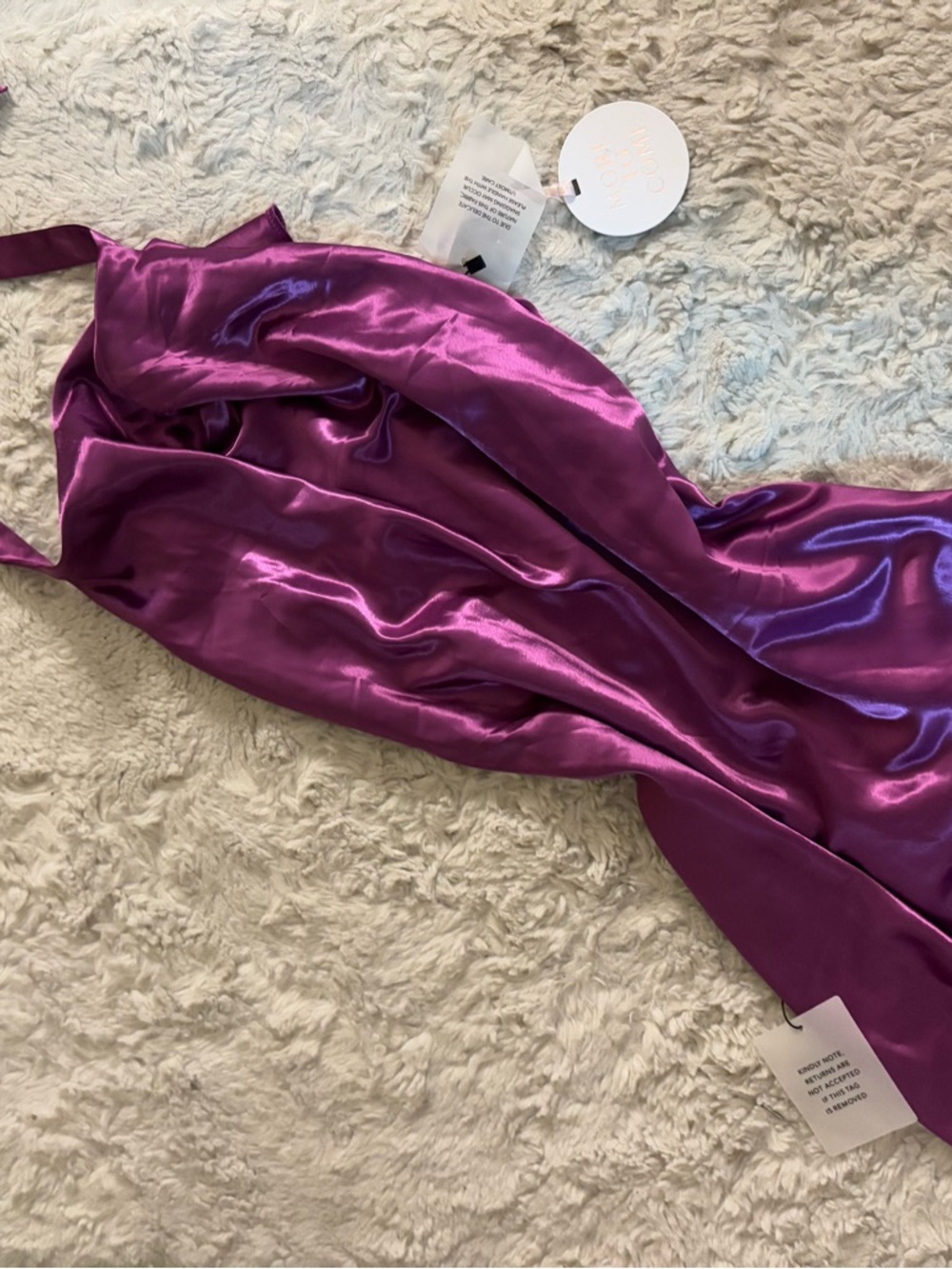 Satin Slip Dress in Shimmery Magenta
